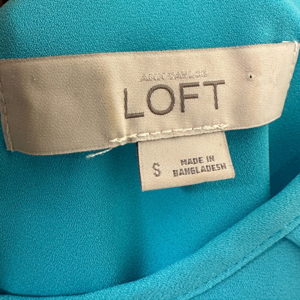 [LOFT] Turquoise Ruffle Tank - Picture 3 of 6